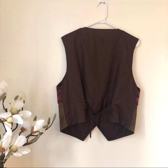 Vintage suede and fleece boho Aztec vest - Picture 5 of 8